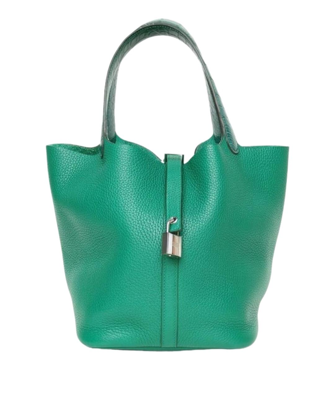 HERMES Зеленая кожаная сумка через плечо, фото 1