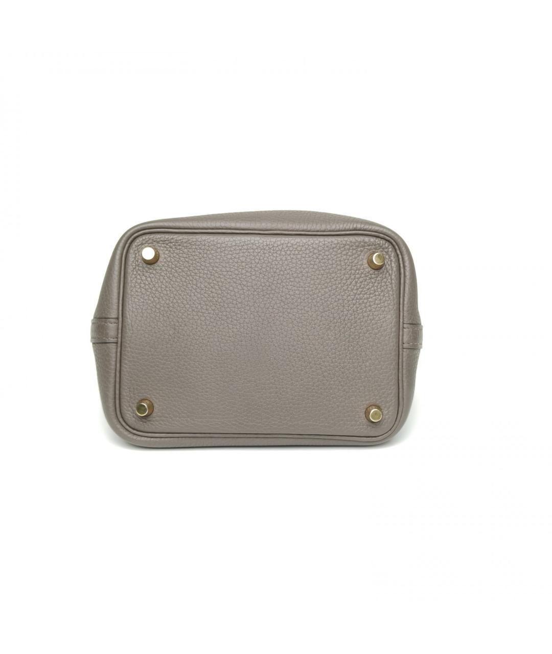 HERMES Серая кожаная сумка через плечо, фото 6