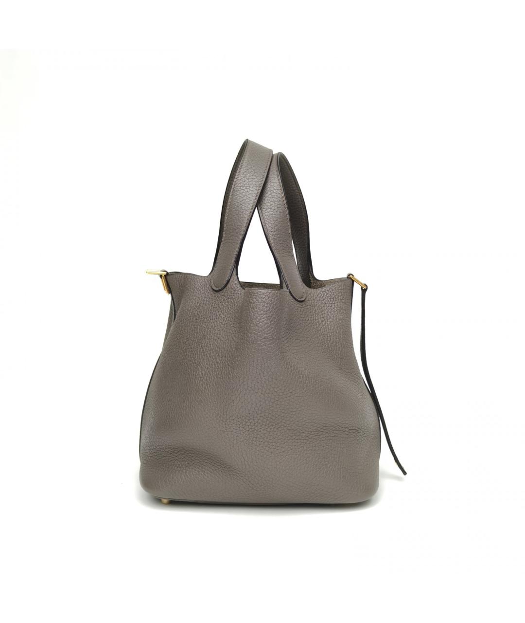 HERMES Серая кожаная сумка через плечо, фото 3