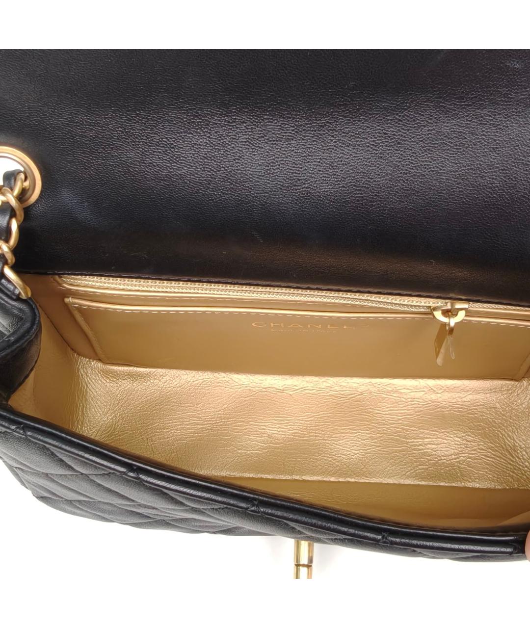 CHANEL Черная кожаная сумка через плечо, фото 9