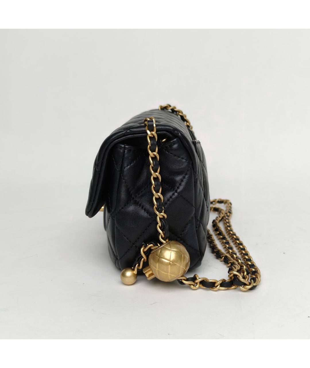 CHANEL Черная кожаная сумка через плечо, фото 3