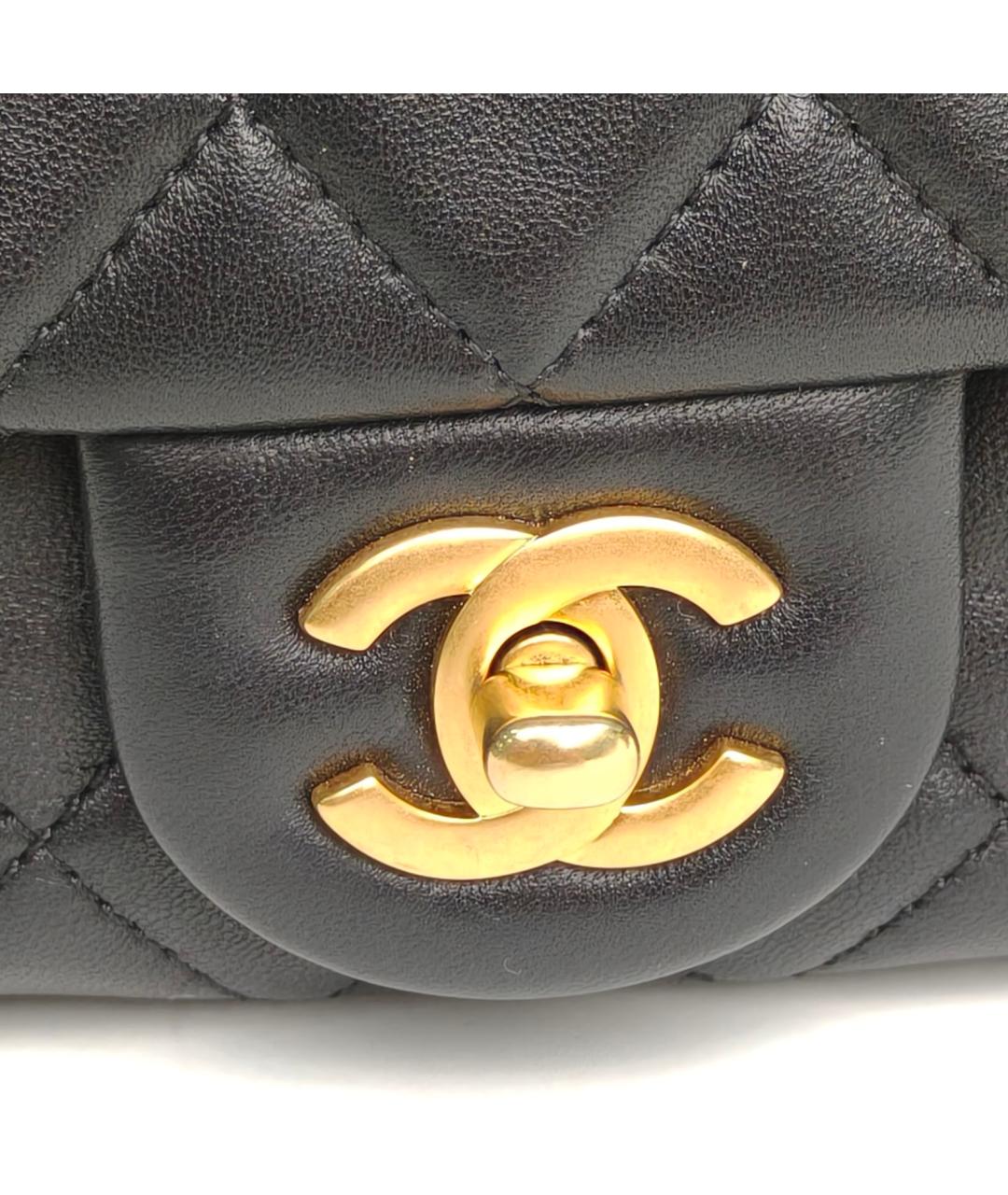 CHANEL Черная кожаная сумка через плечо, фото 7