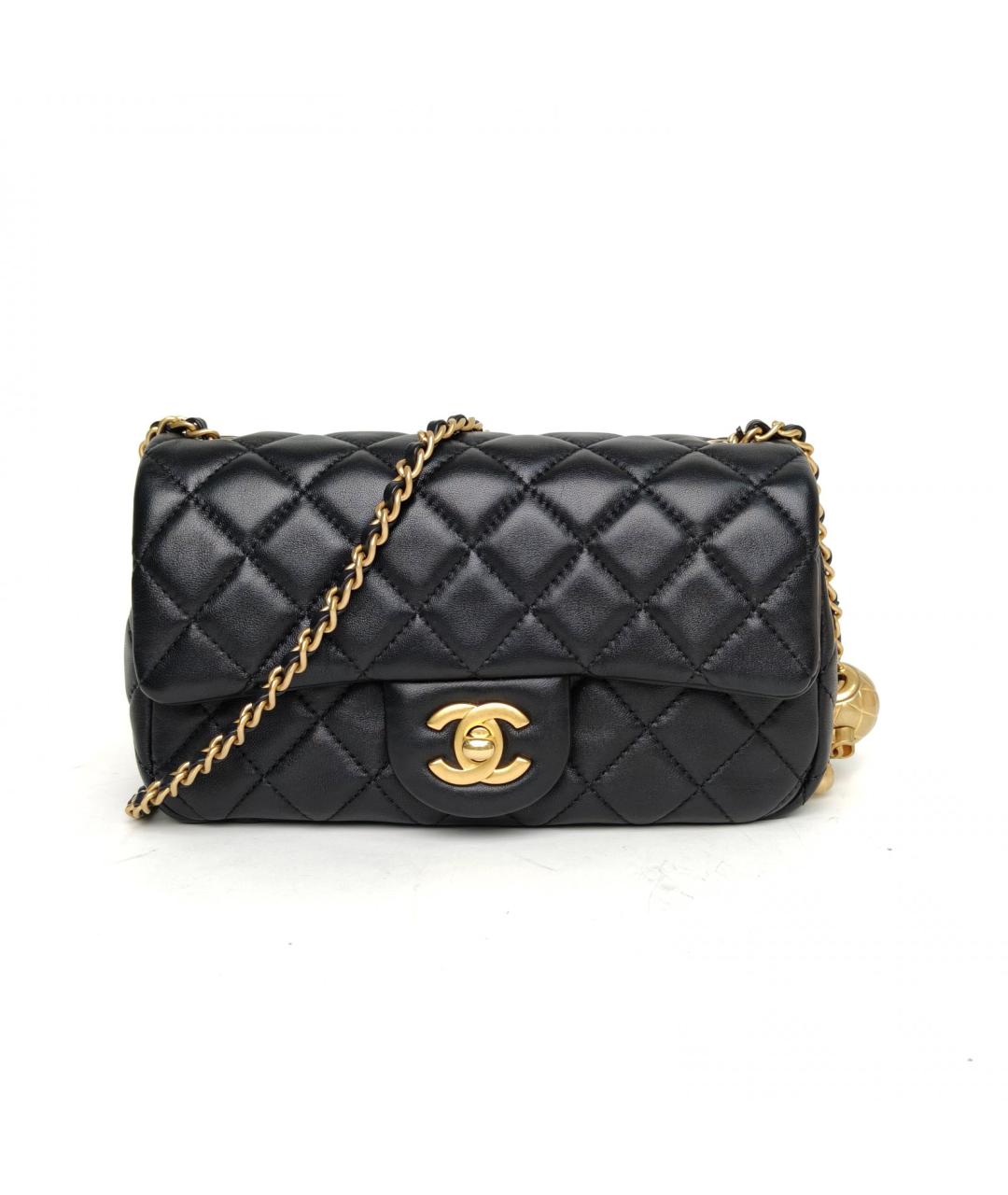 CHANEL Черная кожаная сумка через плечо, фото 2