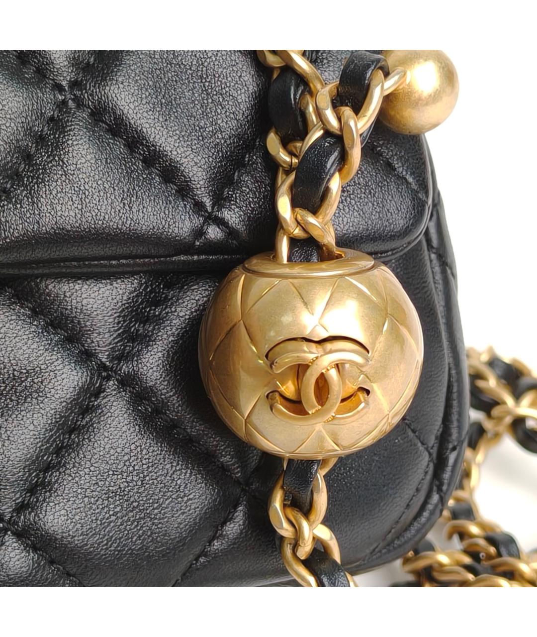 CHANEL Черная кожаная сумка через плечо, фото 8