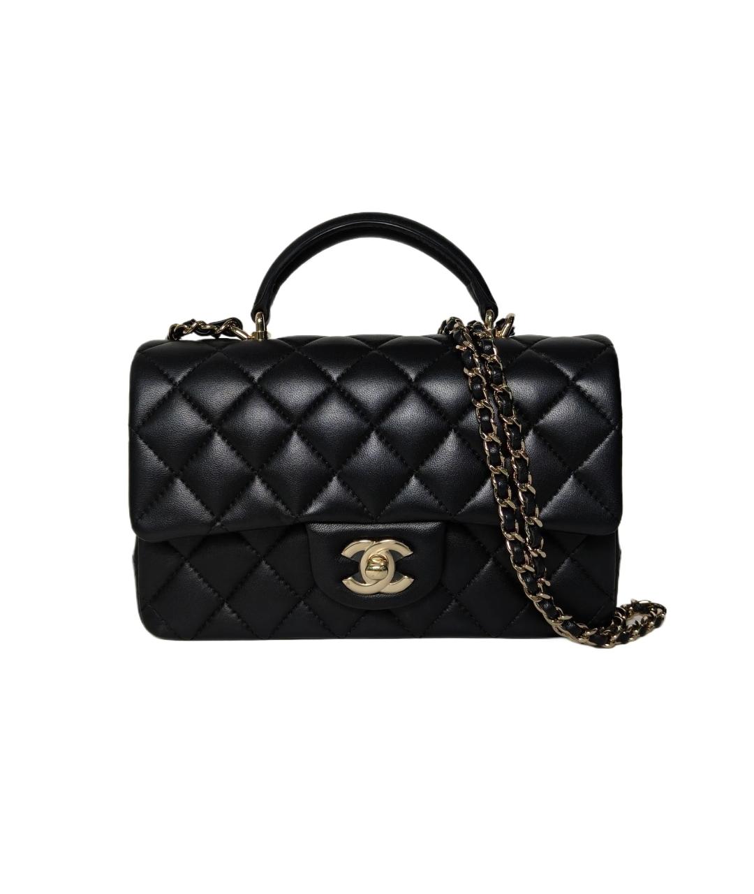 CHANEL Черная кожаная сумка через плечо, фото 1