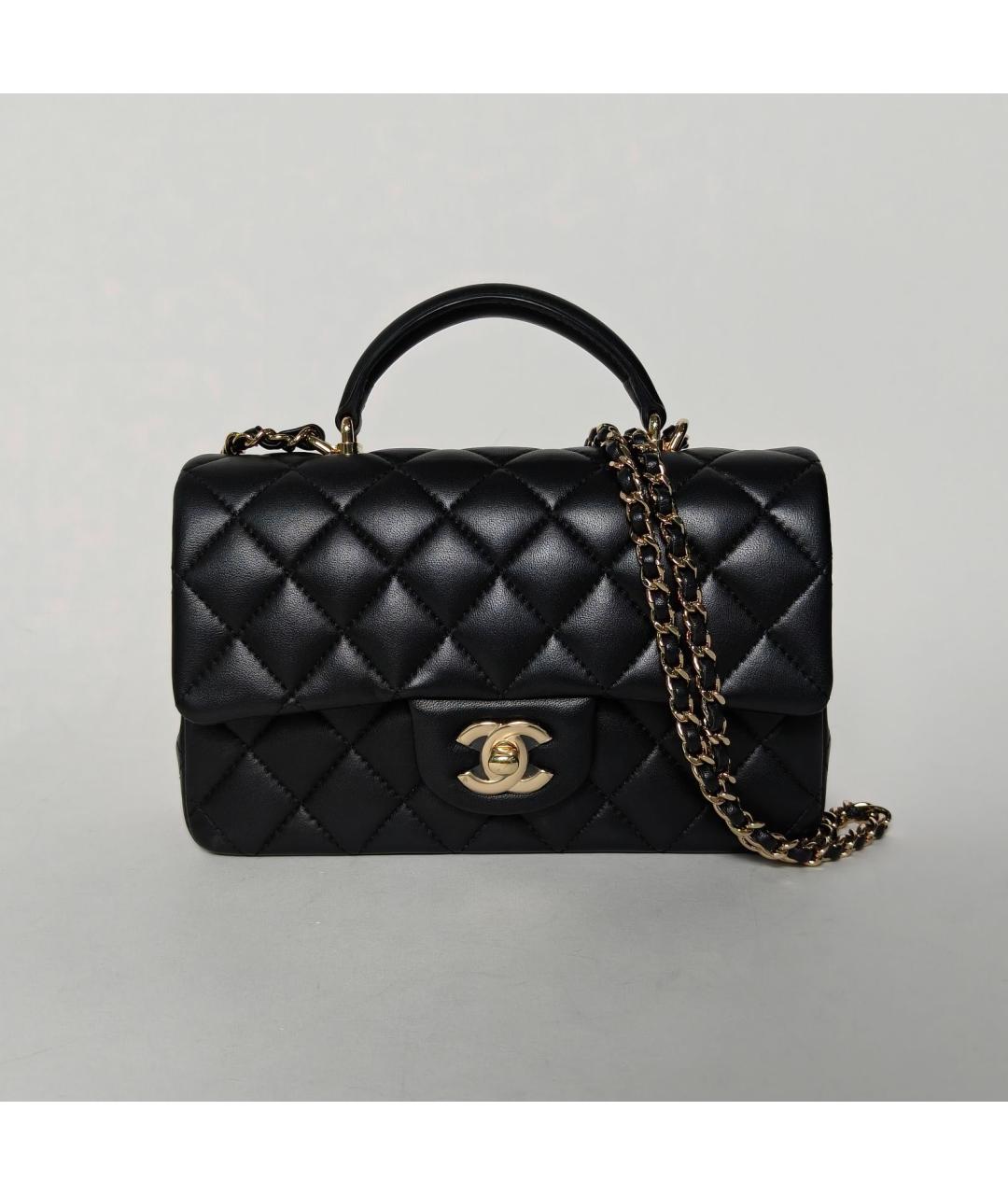 CHANEL Черная кожаная сумка через плечо, фото 2