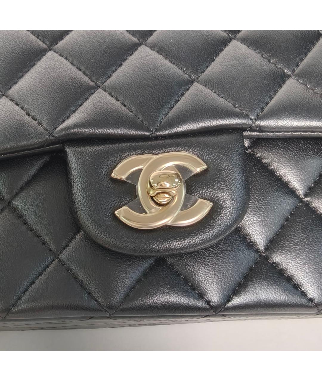 CHANEL Черная кожаная сумка через плечо, фото 7