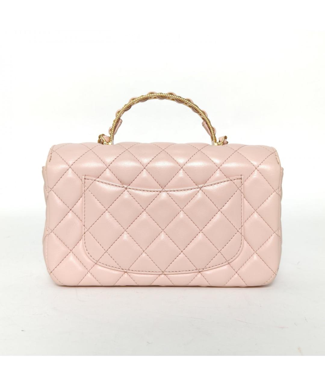 CHANEL Розовая кожаная сумка через плечо, фото 4