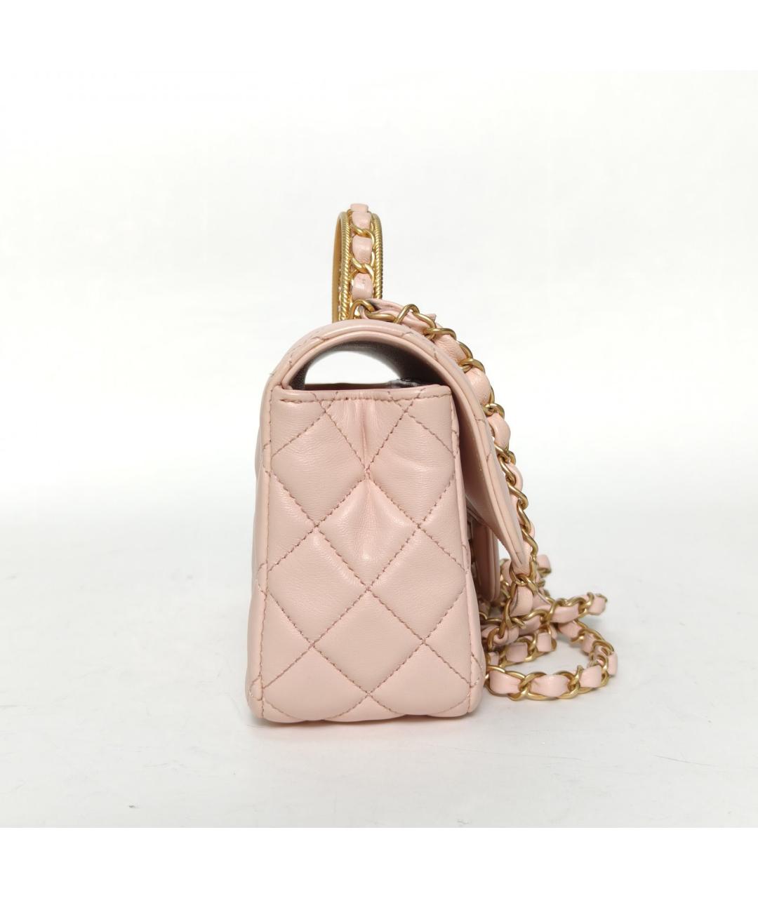 CHANEL Розовая кожаная сумка через плечо, фото 5
