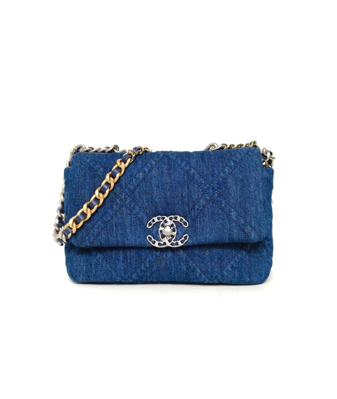 CHANEL Темно-синяя деним сумка через плечо, фото 2