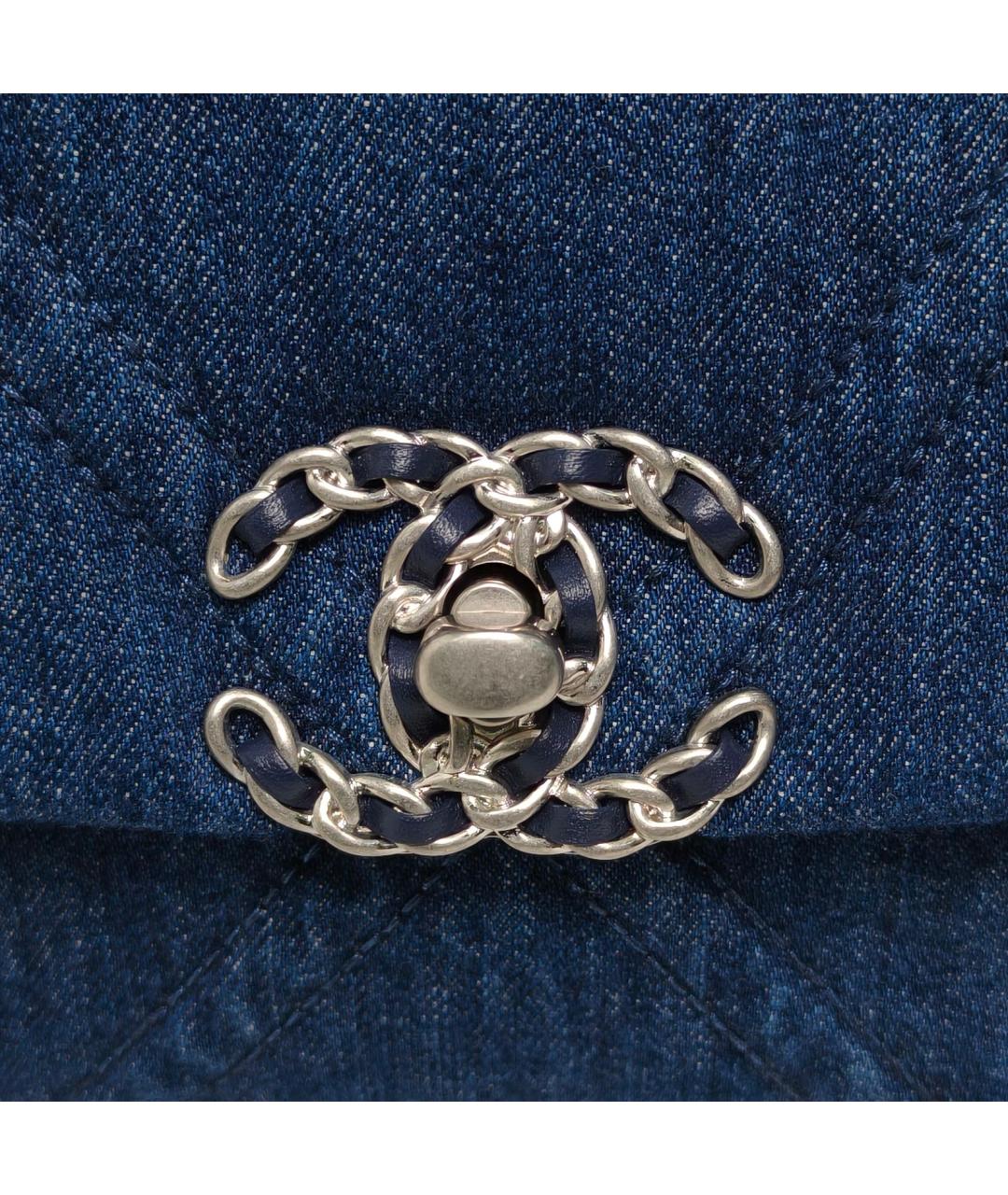CHANEL Темно-синяя деним сумка через плечо, фото 7