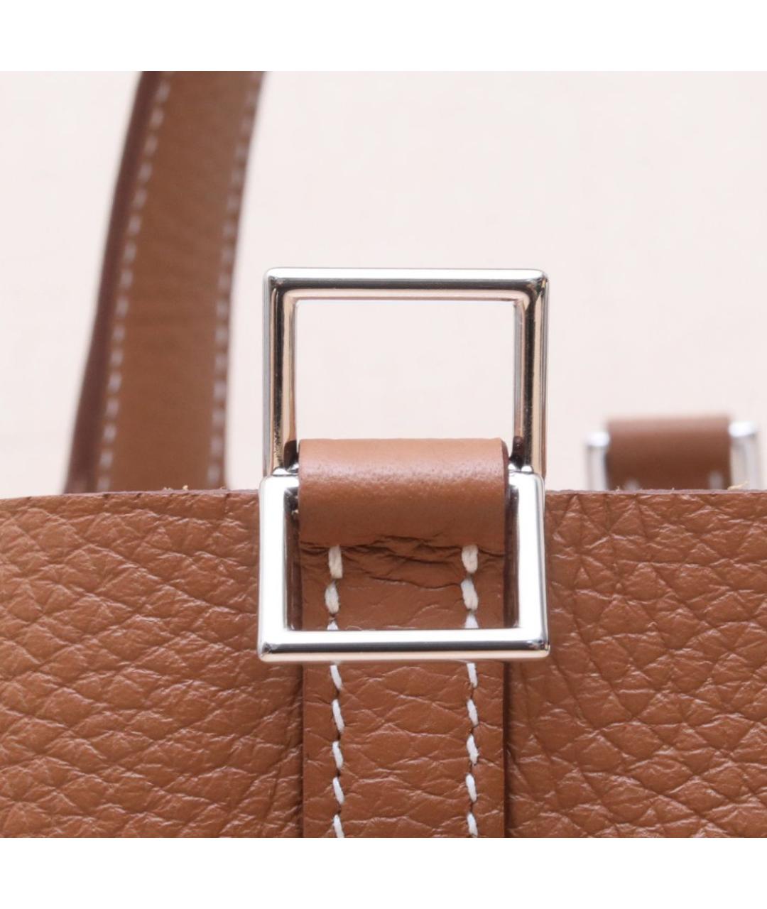 HERMES Коричневая кожаная сумка через плечо, фото 8