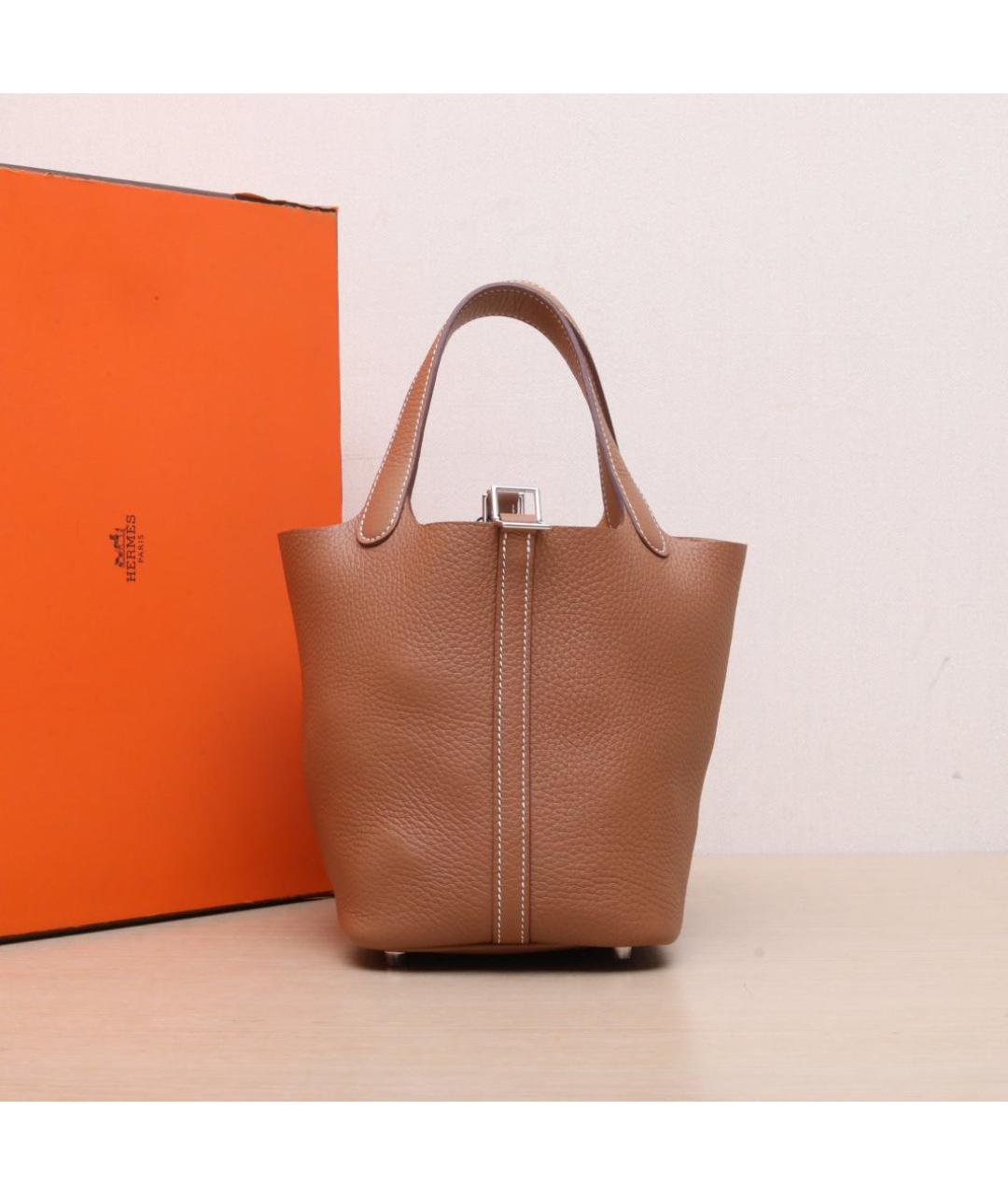 HERMES Коричневая кожаная сумка через плечо, фото 2