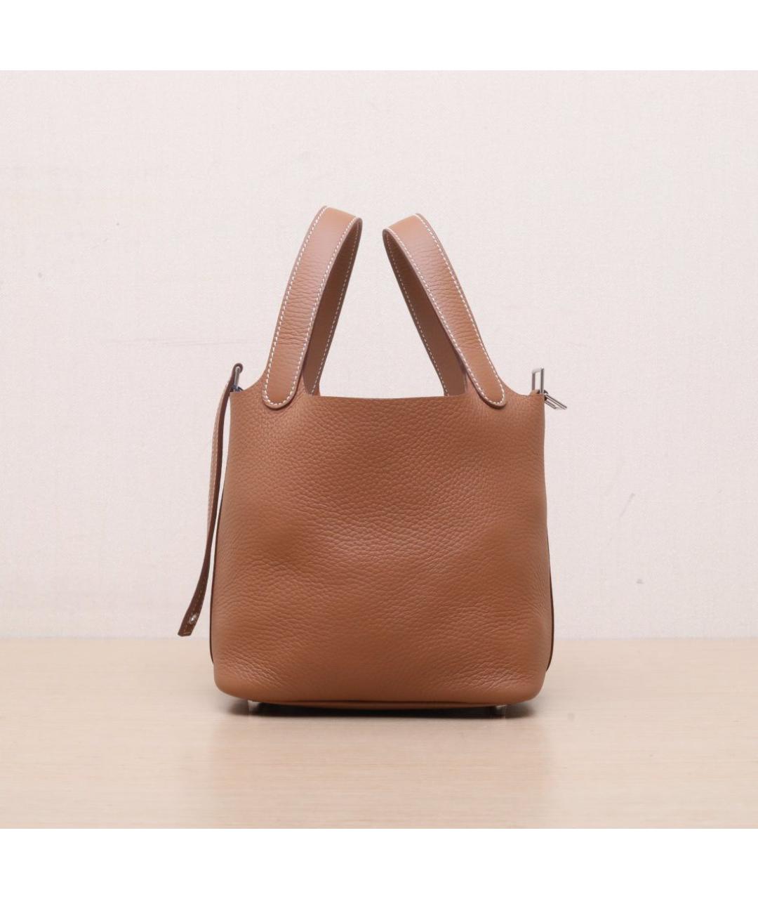 HERMES Коричневая кожаная сумка через плечо, фото 5