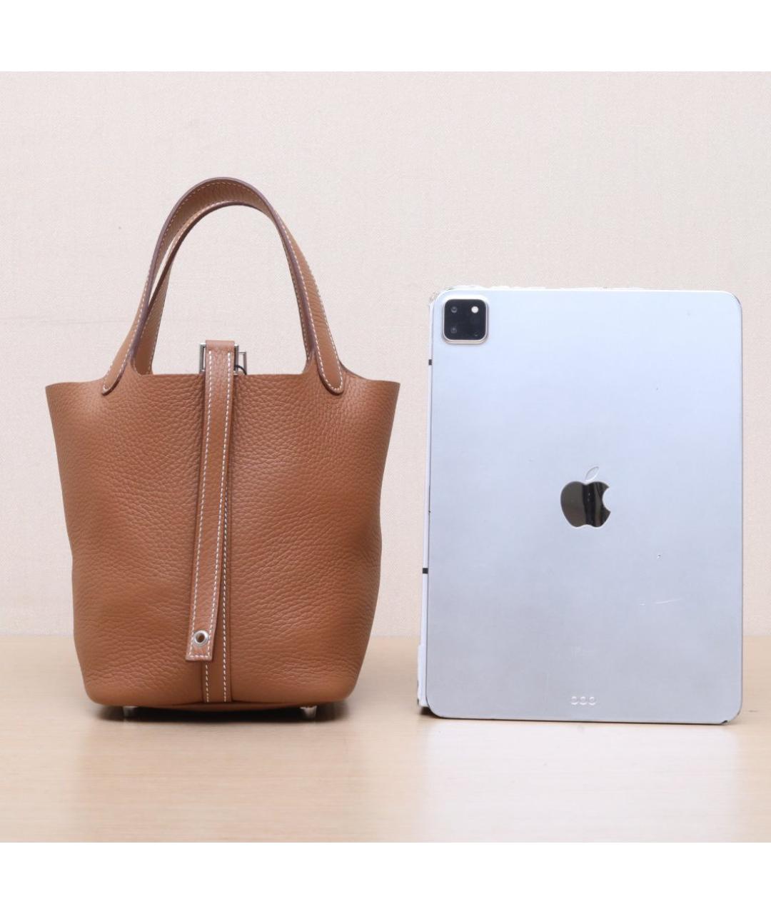 HERMES Коричневая кожаная сумка через плечо, фото 7