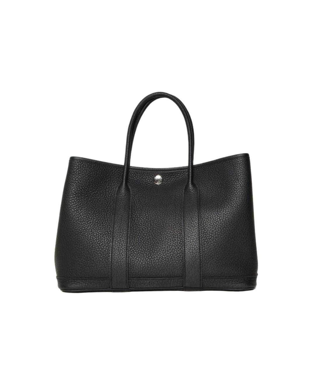 HERMES Черная кожаная сумка с короткими ручками, фото 9