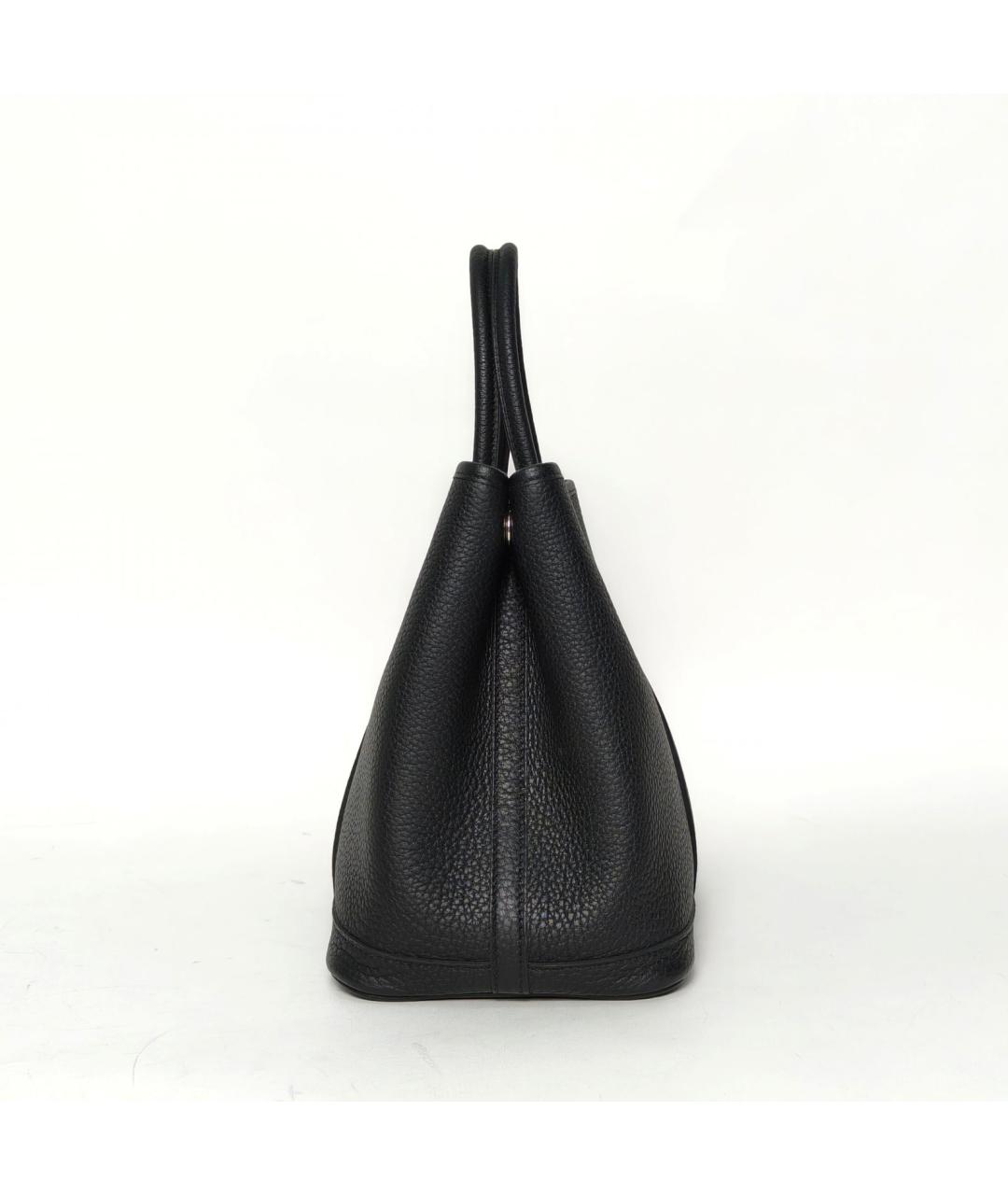 HERMES Черная кожаная сумка с короткими ручками, фото 3