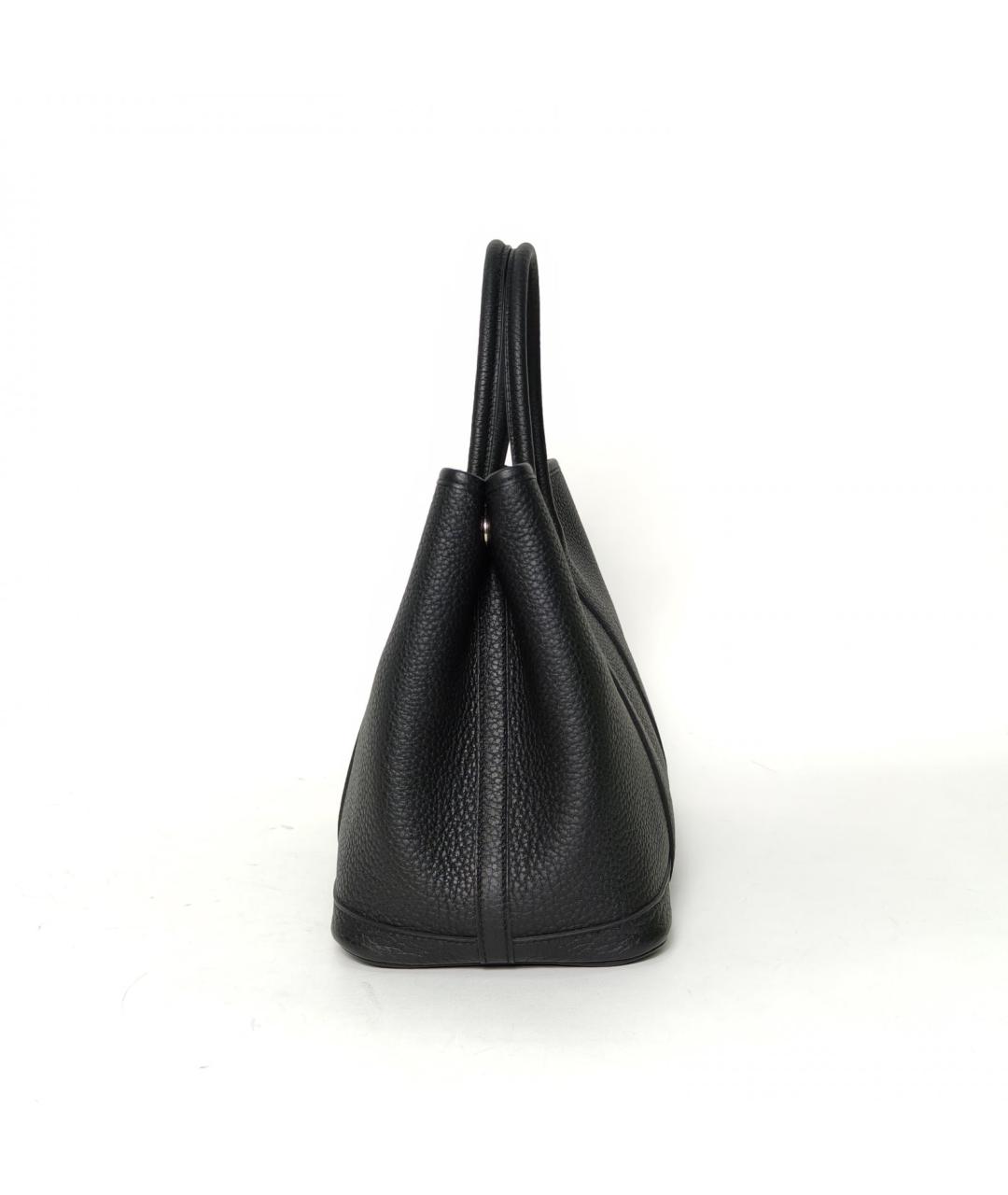 HERMES Черная кожаная сумка с короткими ручками, фото 5