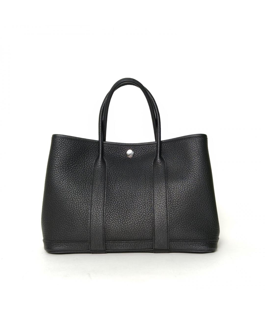 HERMES Черная кожаная сумка с короткими ручками, фото 4