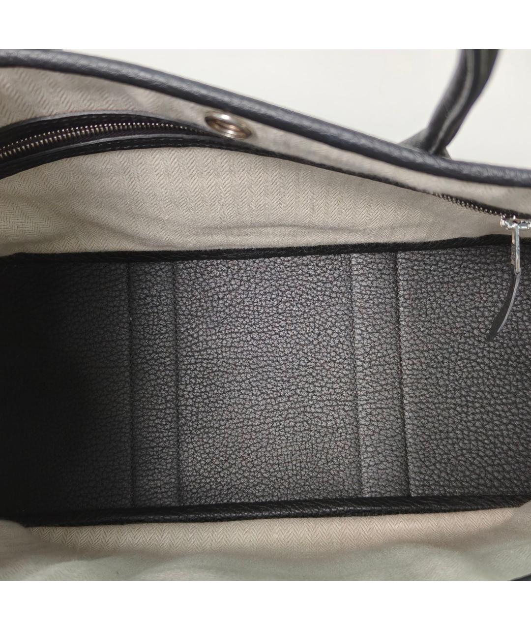 HERMES Черная кожаная сумка с короткими ручками, фото 7