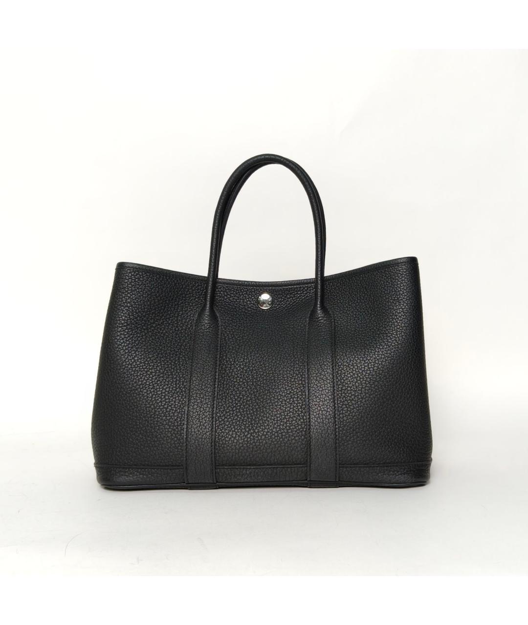 HERMES Черная кожаная сумка с короткими ручками, фото 2