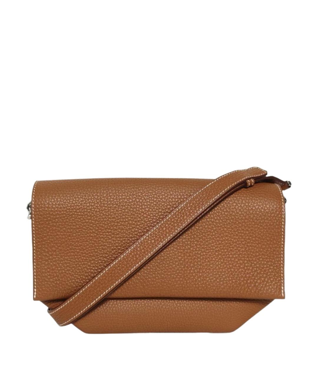 HERMES Коричневая кожаная сумка через плечо, фото 1