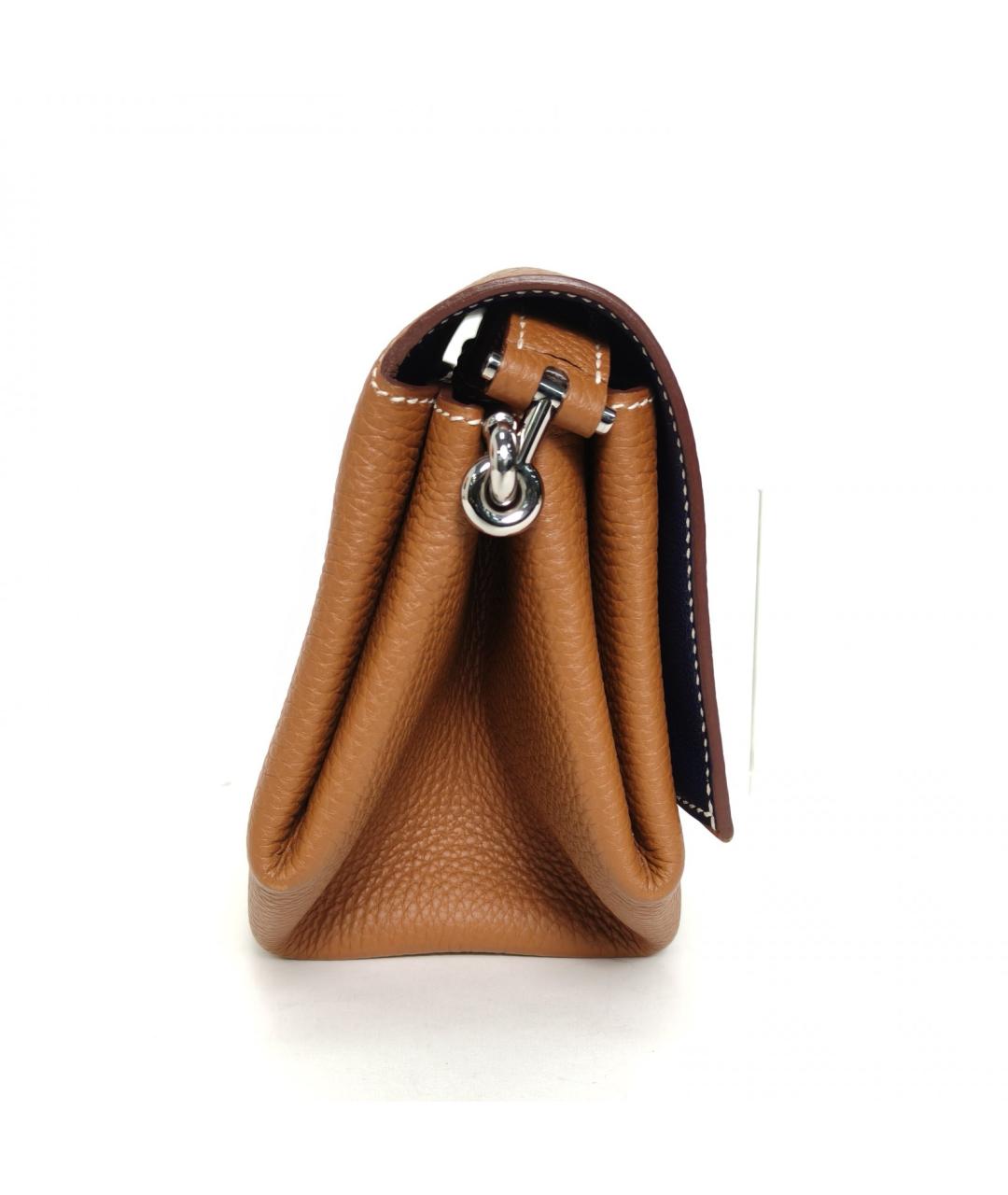 HERMES Коричневая кожаная сумка через плечо, фото 5