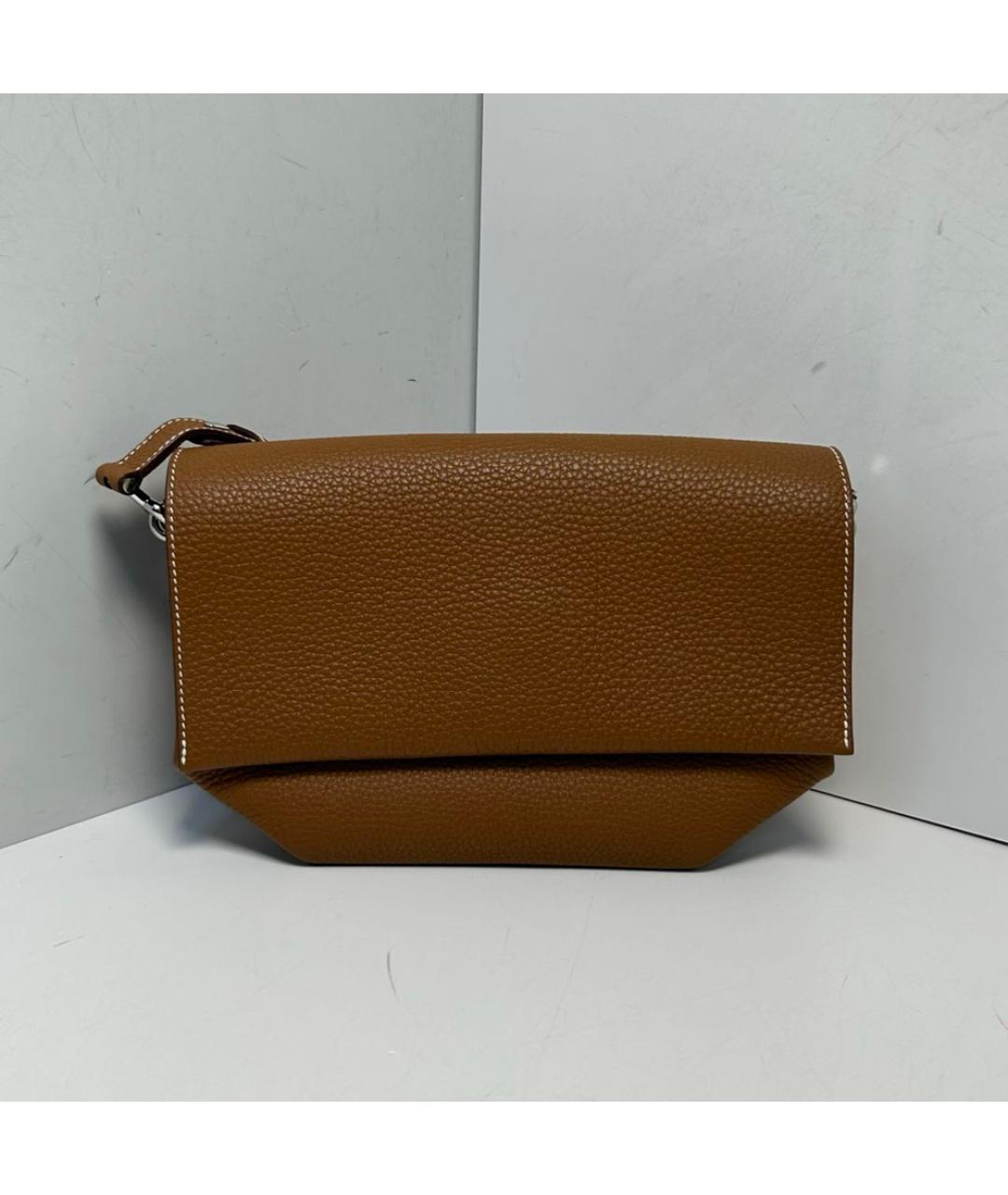 HERMES Коричневая кожаная сумка через плечо, фото 8