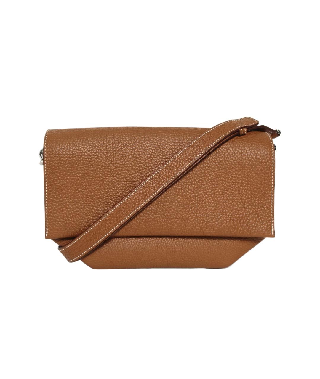 HERMES Коричневая кожаная сумка через плечо, фото 9