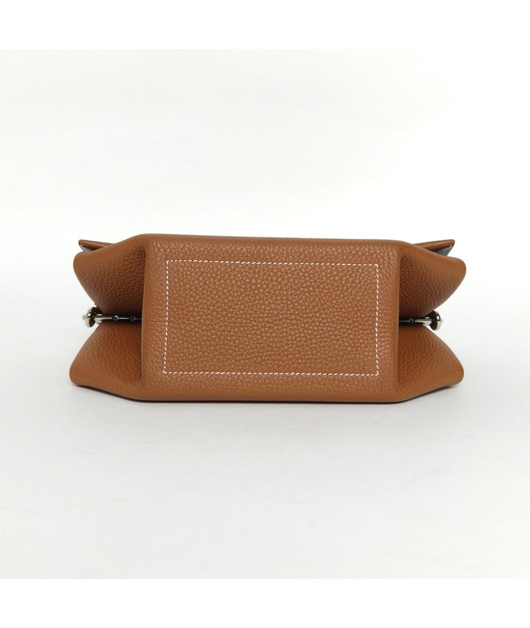 HERMES Коричневая кожаная сумка через плечо, фото 6