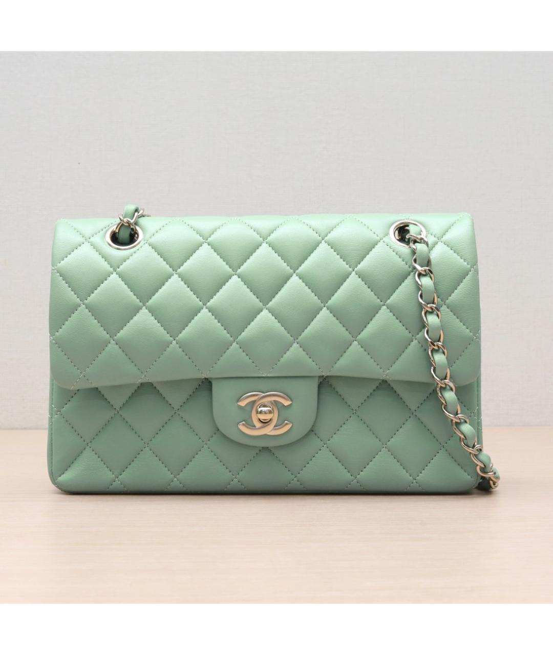 CHANEL Салатовая кожаная сумка через плечо, фото 3