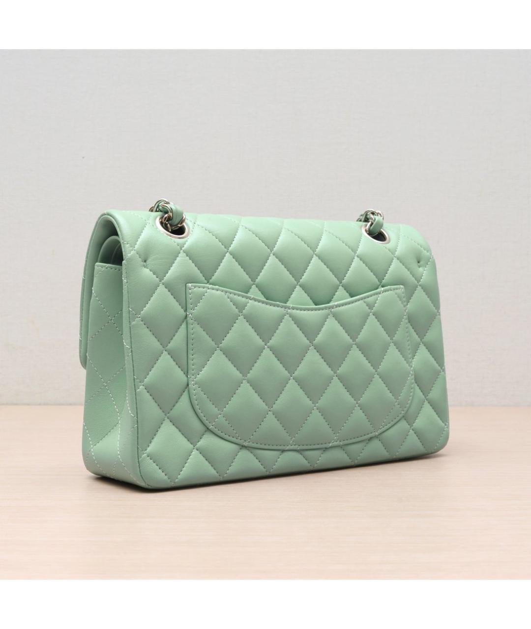 CHANEL Салатовая кожаная сумка через плечо, фото 6