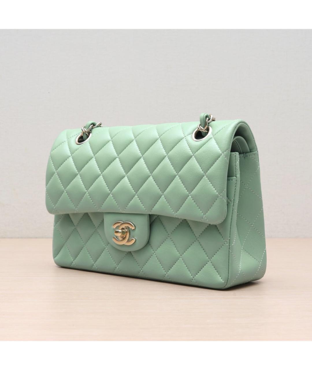 CHANEL Салатовая кожаная сумка через плечо, фото 4