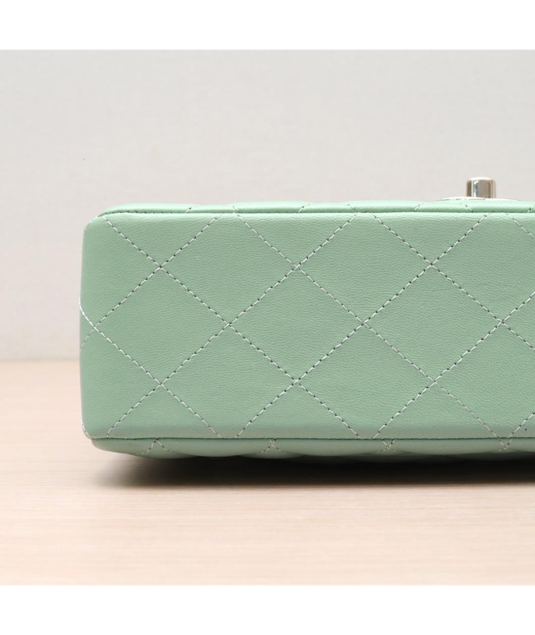 CHANEL Салатовая кожаная сумка через плечо, фото 9