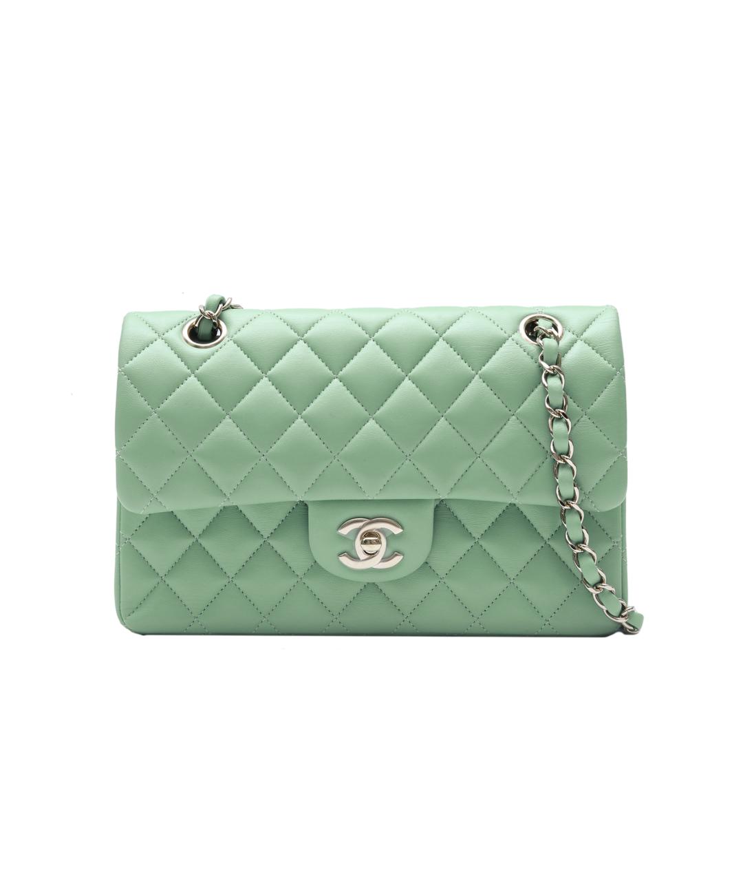 CHANEL Салатовая кожаная сумка через плечо, фото 1