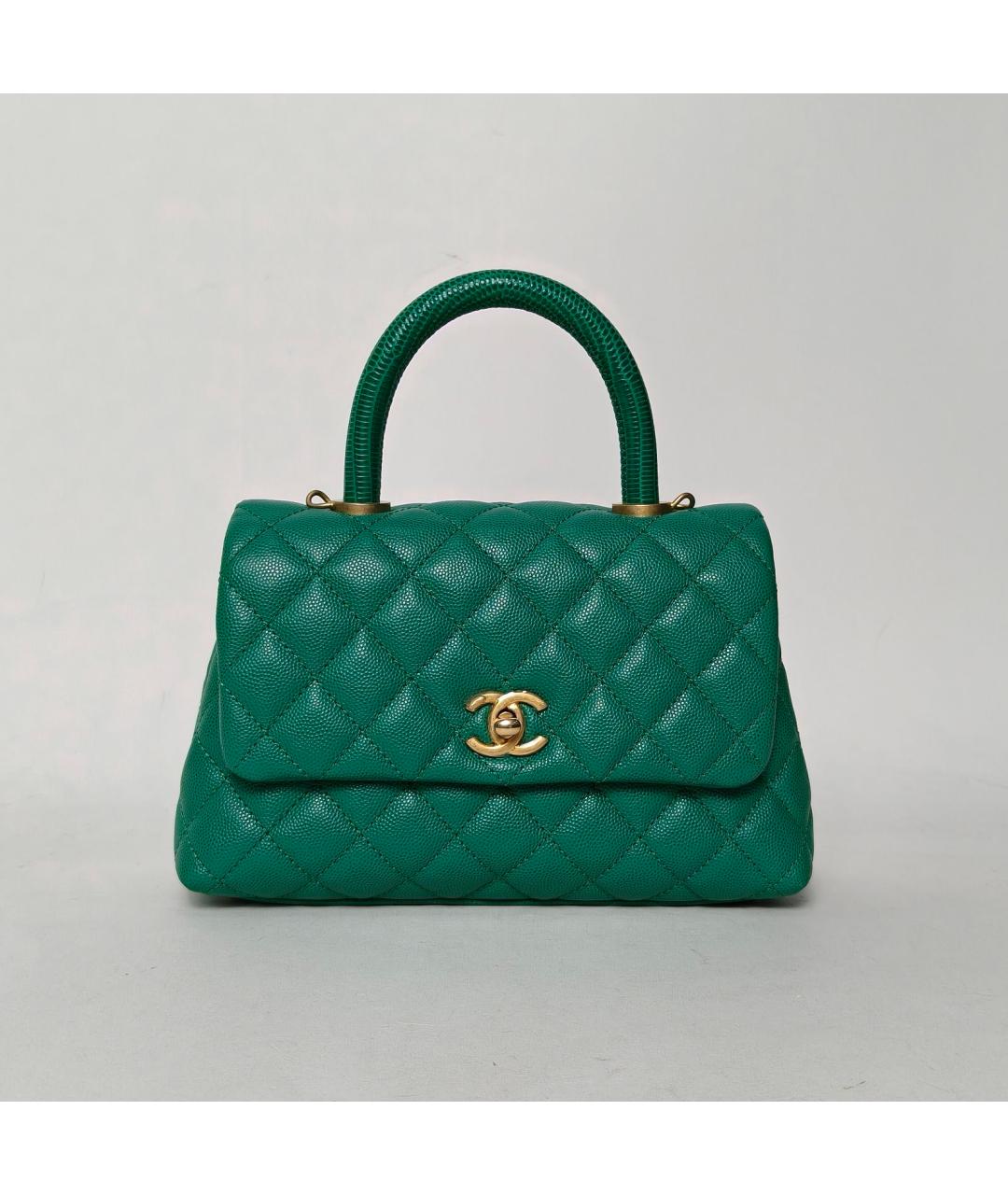 CHANEL Зеленая кожаная сумка через плечо, фото 2