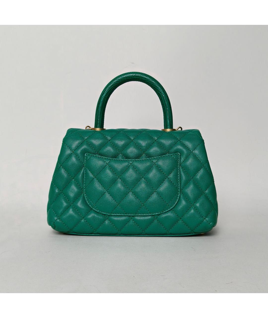 CHANEL Зеленая кожаная сумка через плечо, фото 4