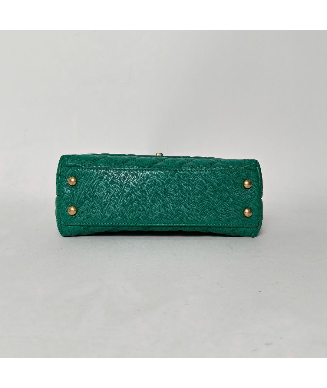 CHANEL Зеленая кожаная сумка через плечо, фото 6