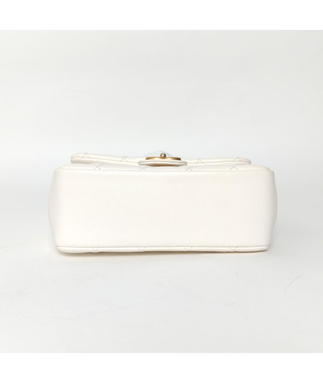 CHANEL Белая кожаная сумка через плечо, фото 6