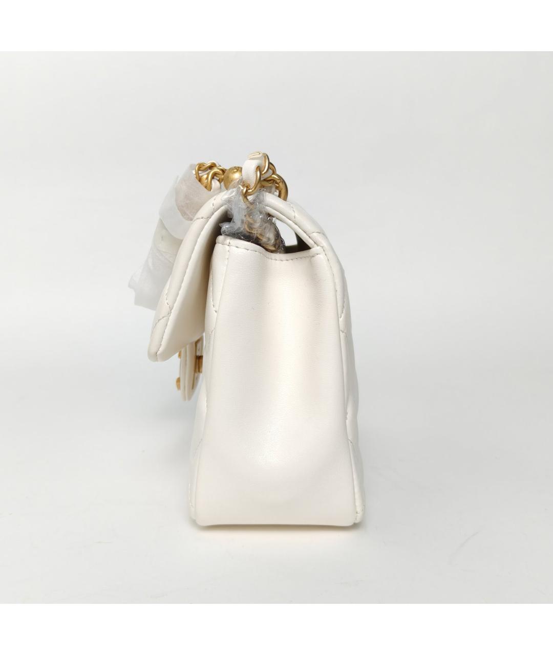 CHANEL Белая кожаная сумка через плечо, фото 5