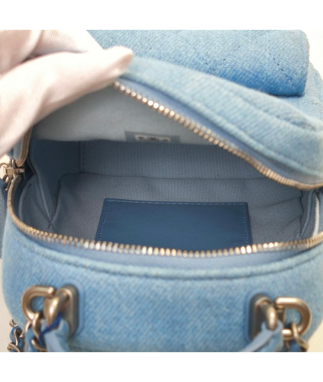 CHANEL Голубой деним рюкзак, фото 7