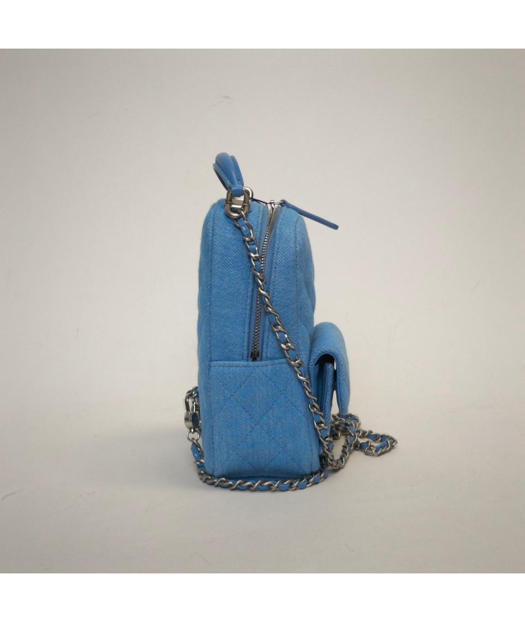 CHANEL Голубой деним рюкзак, фото 5