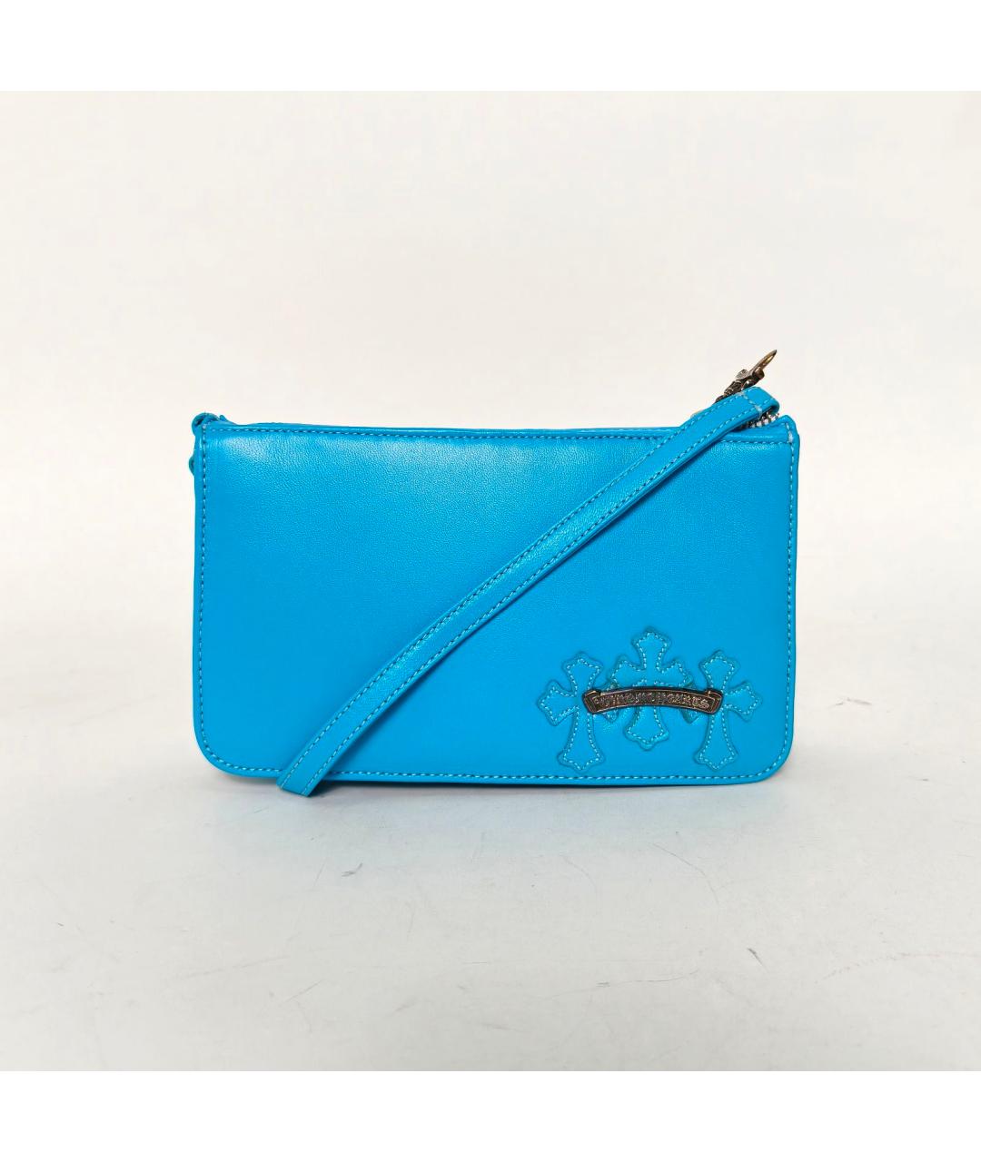 CHROME HEARTS Синяя кожаная сумка через плечо, фото 2