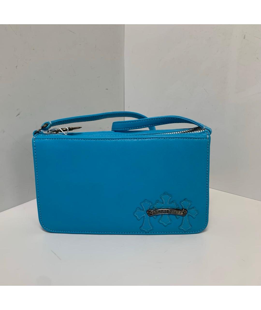 CHROME HEARTS Синяя кожаная сумка через плечо, фото 8