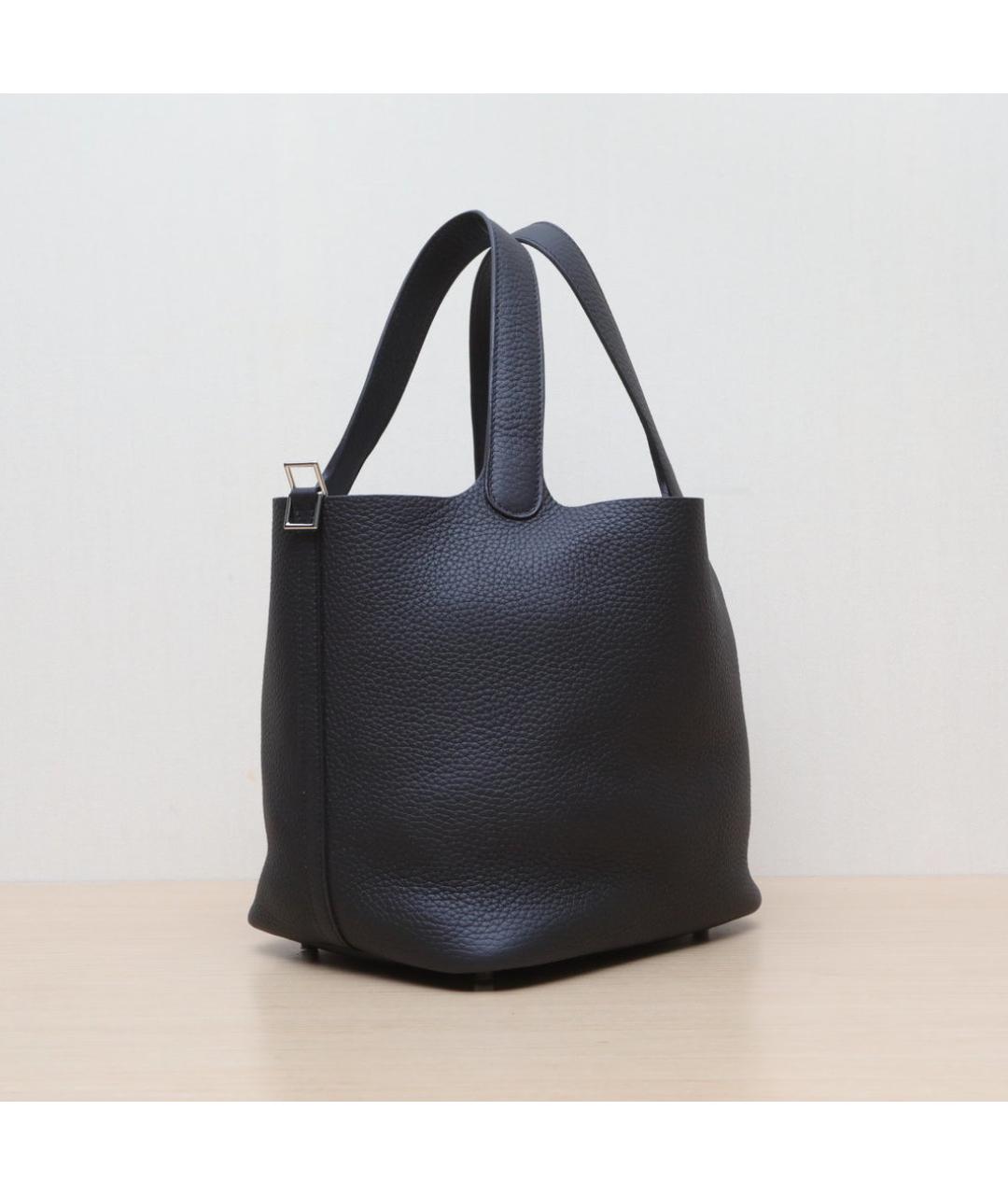 HERMES Черная кожаная сумка через плечо, фото 4