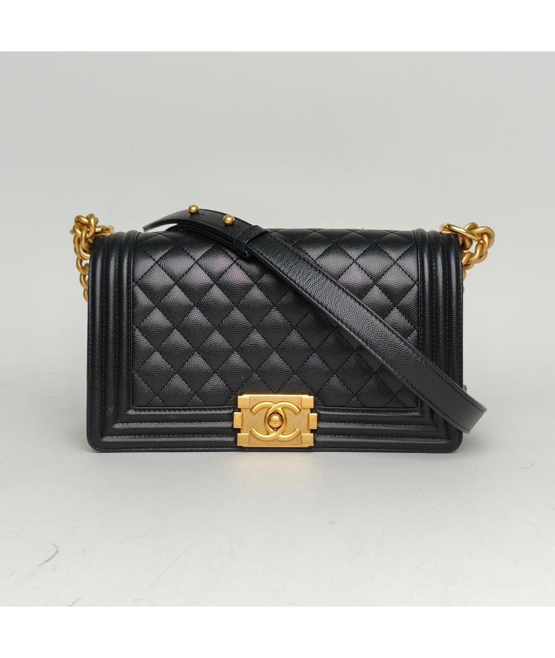 CHANEL Черная кожаная сумка через плечо, фото 2