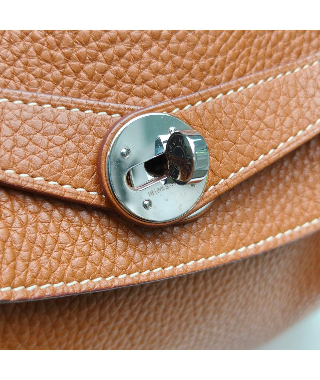 HERMES Коричневая кожаная сумка через плечо, фото 7