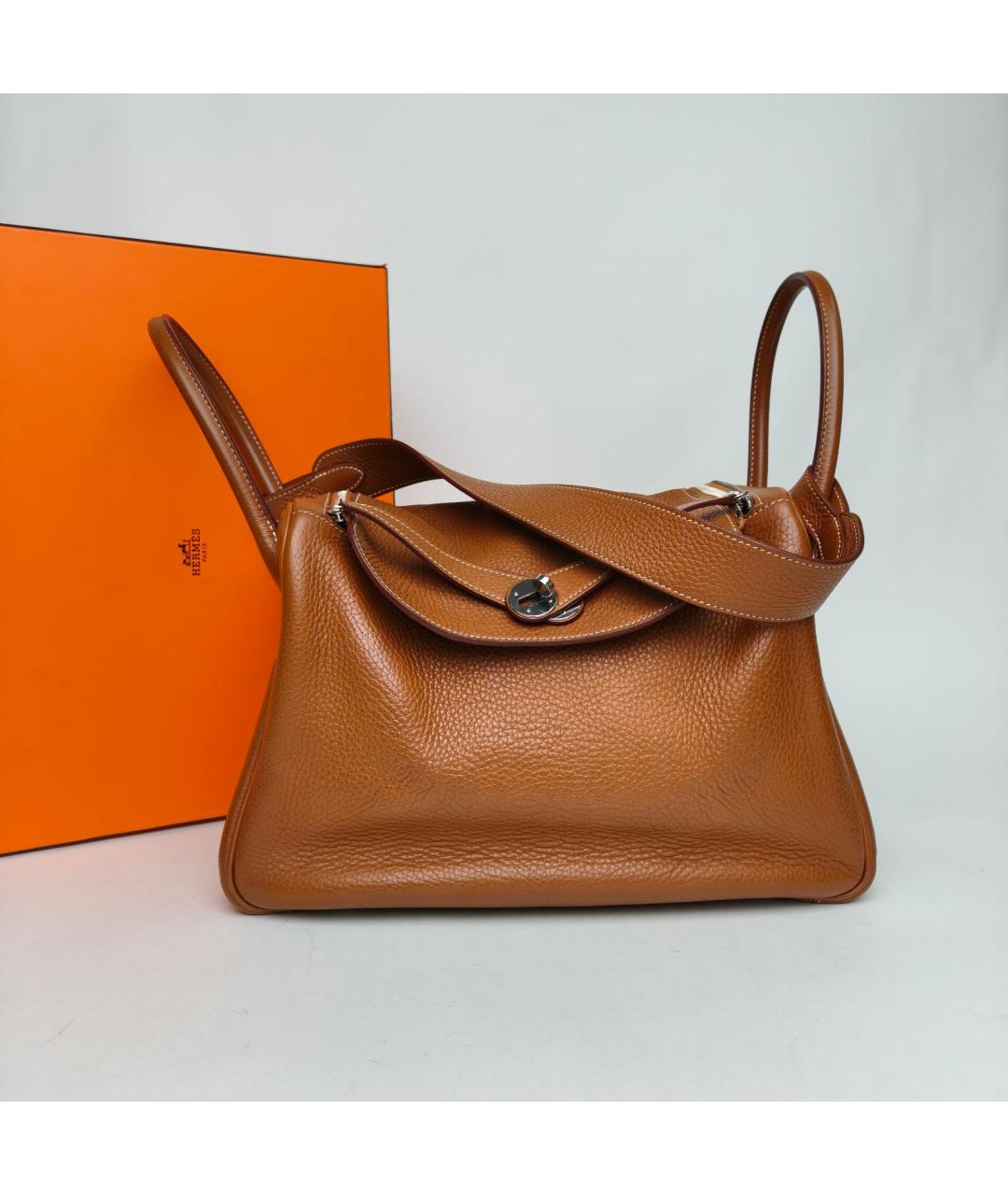 HERMES Коричневая кожаная сумка через плечо, фото 9