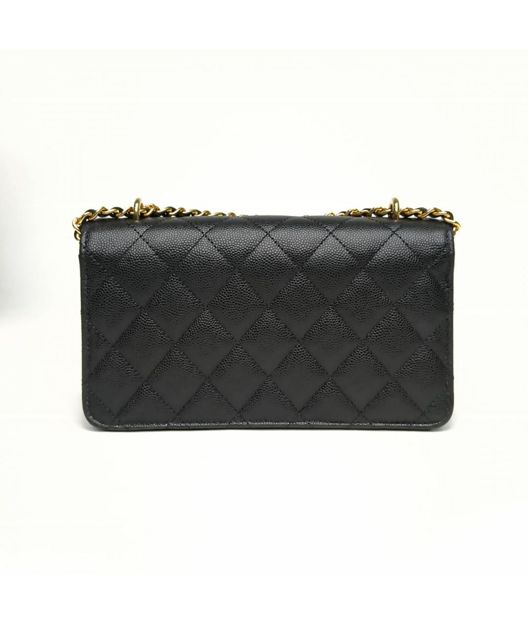 CHANEL Черная кожаная сумка через плечо, фото 4