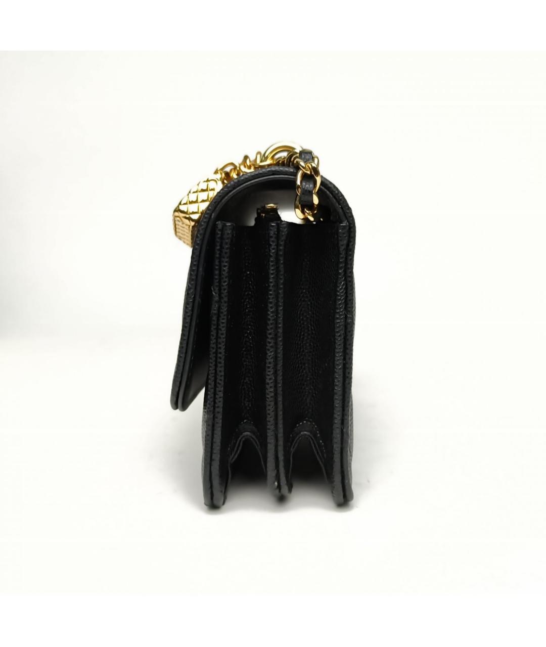 CHANEL Черная кожаная сумка через плечо, фото 3